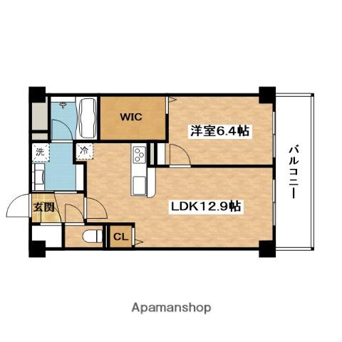 フェリシア江坂(1LDK/3階)の間取り写真