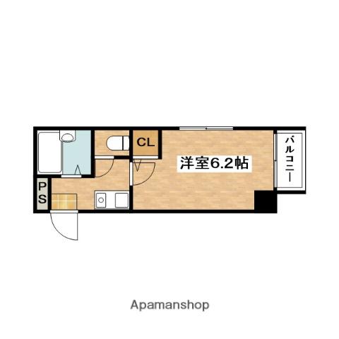 カーサ中村(1K/3階)の間取り写真