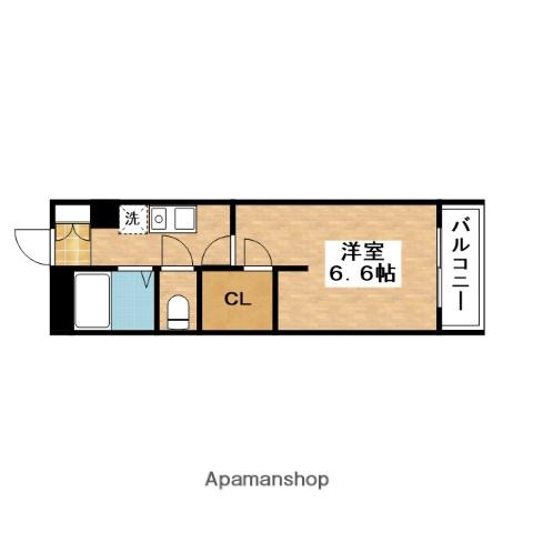フェンネル千里(1K/1階)の間取り写真