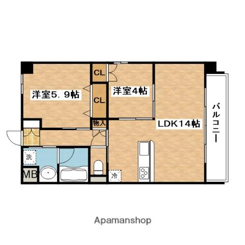 アイリトルノ(2LDK/3階)の間取り写真