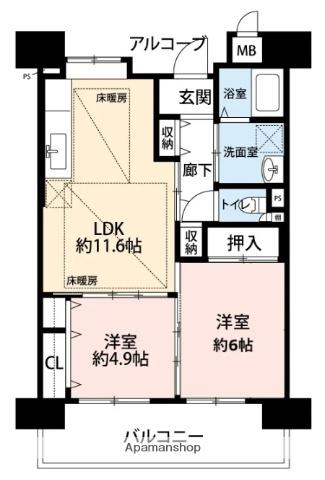 OPH新千里南町(2LDK/4階)の間取り写真