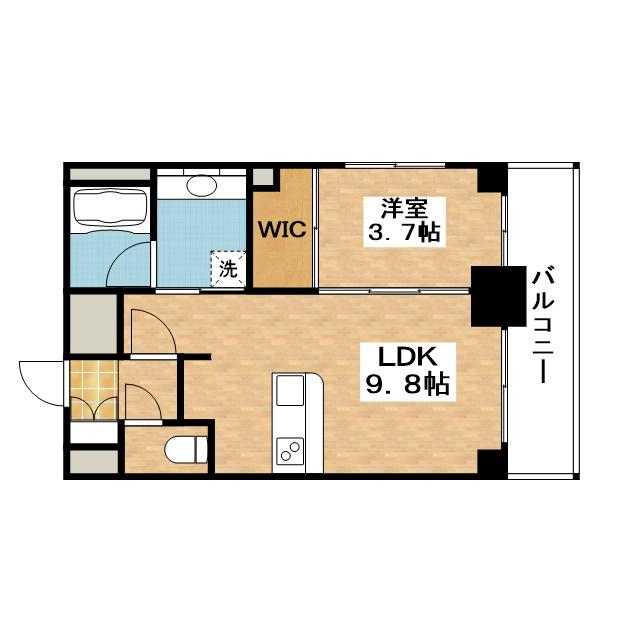 ノルデンタワー江坂プレミアム(1LDK/15階)の間取り写真