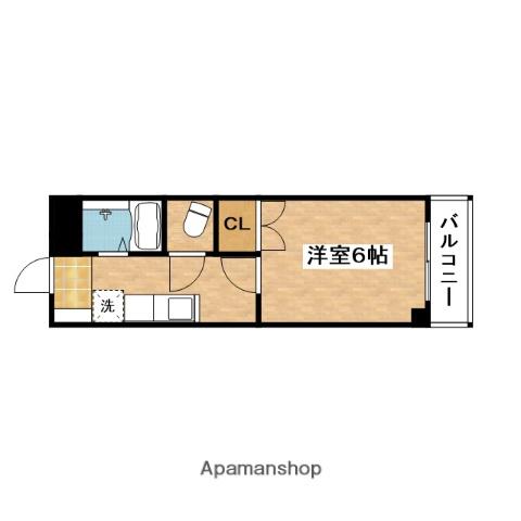 ヴィラ山口(1K/3階)の間取り写真