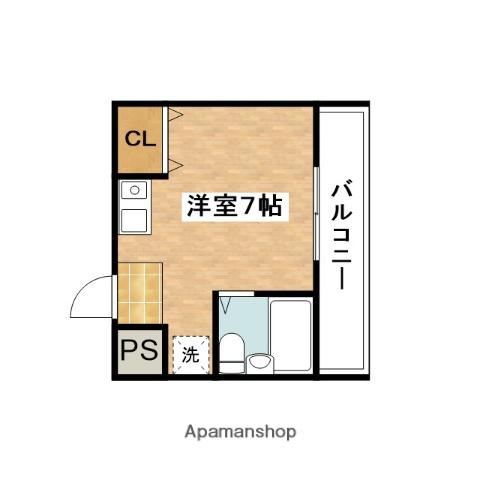 津島ハイツⅡ(ワンルーム/2階)の間取り写真