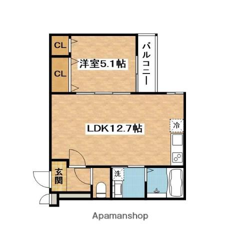フジパレス朝日が丘町(1LDK/1階)の間取り写真