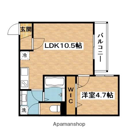 ランコントル江坂(1LDK/2階)の間取り写真