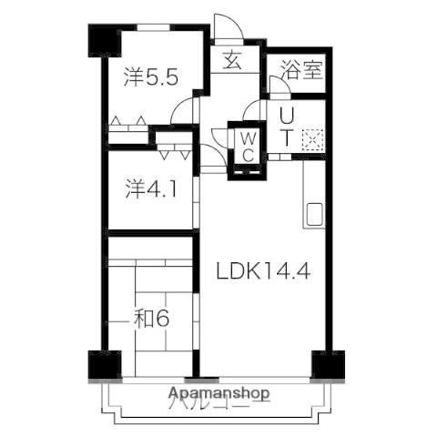プランドール桃山台(3LDK/5階)の間取り写真