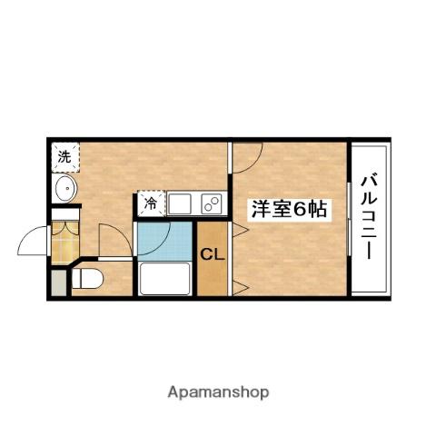 COCORO吹田(1K/2階)の間取り写真