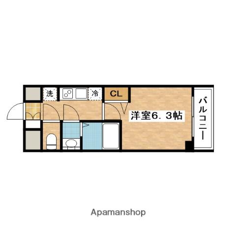 プレサンス淡路駅前(1K/3階)の間取り写真