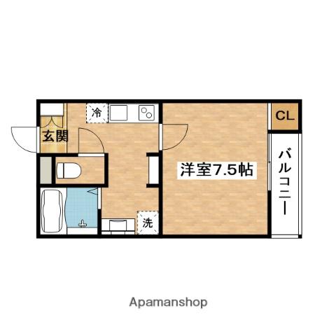 プレグノ456(1K/1階)の間取り写真