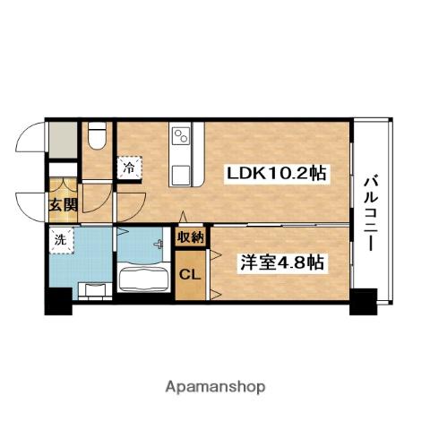 スプランディッド茨木天王(1LDK/4階)の間取り写真