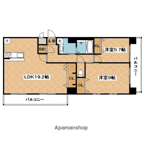 スプランディッド茨木天王(2LDK/2階)の間取り写真