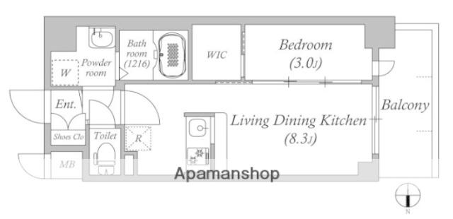MAXIV CROS 江坂(1LDK/5階)の間取り写真