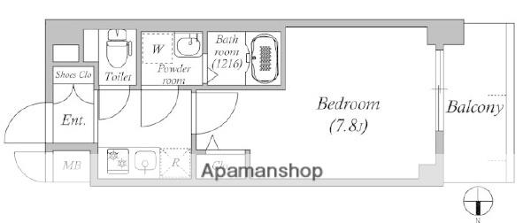 MAXIV CROS 江坂(1K/5階)の間取り写真