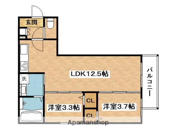 VILLA 41 YAMATE SUITA(2LDK/1階)の間取り写真