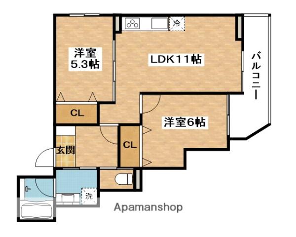 ヴェルメゾン吹田元町(2LDK/2階)の間取り写真