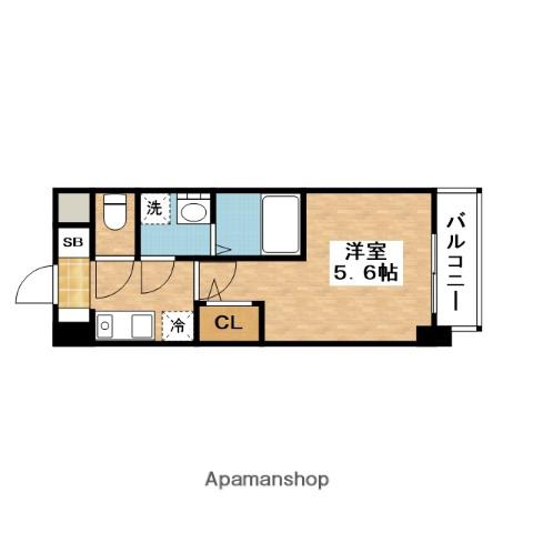 SOLASIARESIDENCE千里丘(1K/3階)の間取り写真