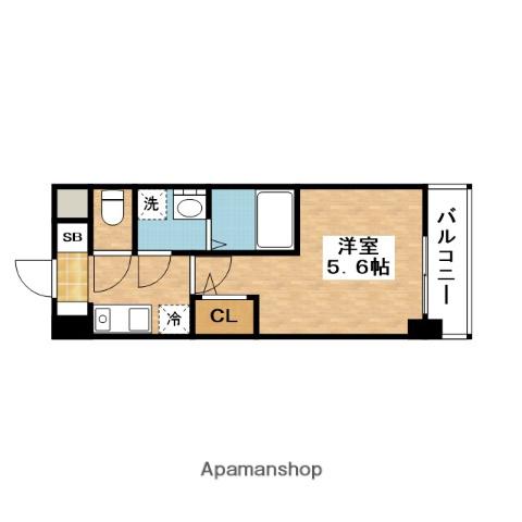SOLASIARESIDENCE千里丘(1K/3階)の間取り写真