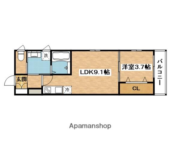 GLAN CASALIA(1LDK/3階)の間取り写真
