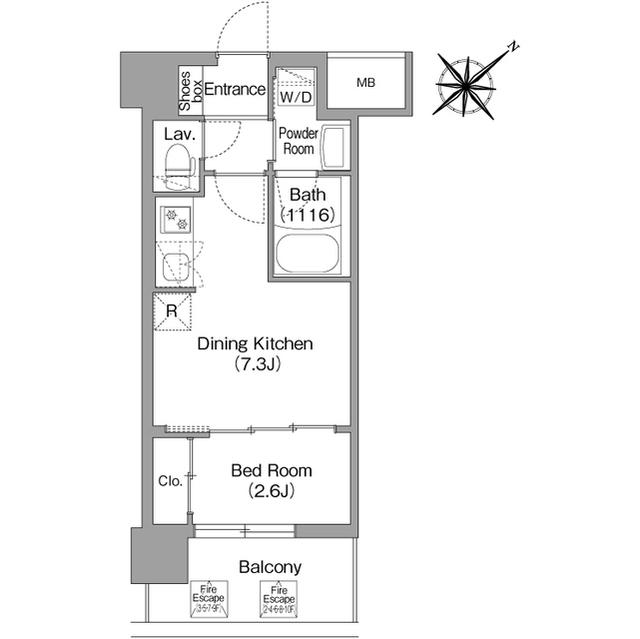 コンフォリア・リヴ淡路(1DK/6階)の間取り写真