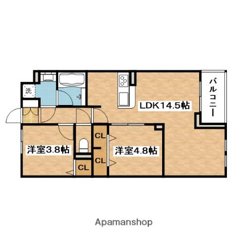 CASA COCO(2LDK/2階)の間取り写真