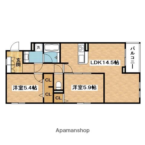 CASA COCO(2LDK/2階)の間取り写真
