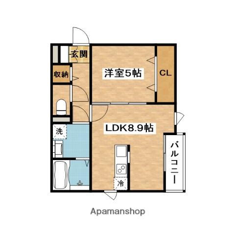 BELAIR TOYOTSU(1LDK/2階)の間取り写真