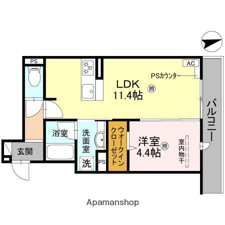 クレッシェンドⅥ(1LDK/3階)の間取り写真
