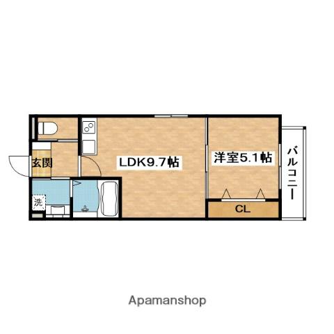NUT SYOJAKU(1LDK/2階)の間取り写真