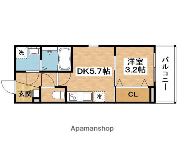 アストラ キシベ(1DK/2階)の間取り写真