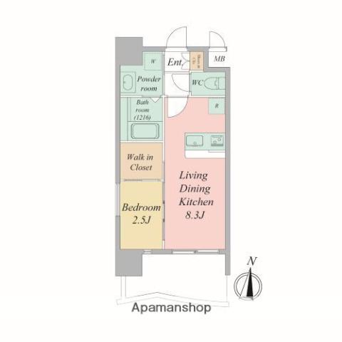 セレニテ新大阪アリエ(1LDK/7階)の間取り写真