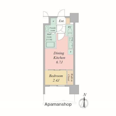 セレニテ新大阪アリエ(1DK/8階)の間取り写真