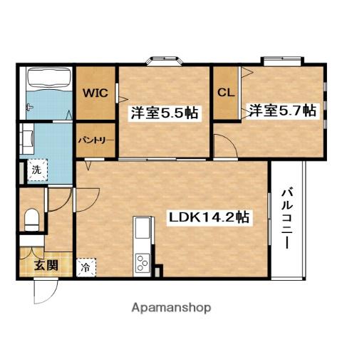 BELLE VILLE SAIDELA(2LDK/3階)の間取り写真