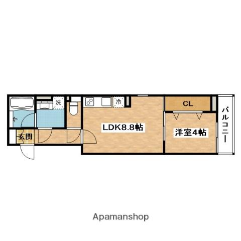 SOLASIA LUFRA 吹田岸部(1LDK/2階)の間取り写真