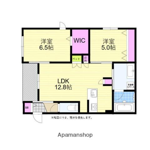 エルビエント(2LDK/2階)の間取り写真