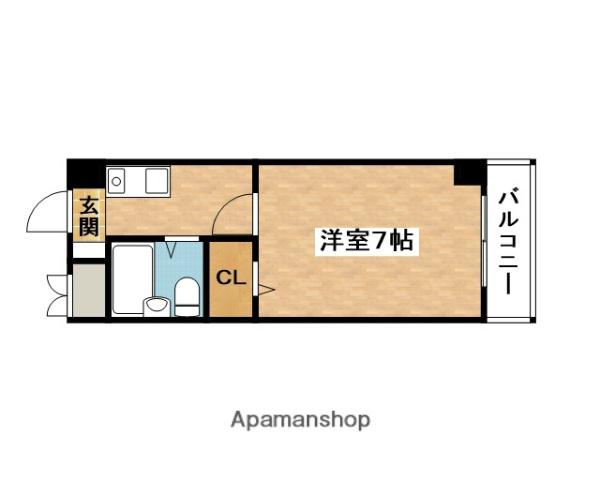 ノルデンハイム豊新(1K/3階)の間取り写真