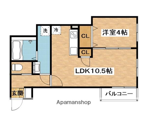KTIレジデンス片山町(1LDK/2階)の間取り写真