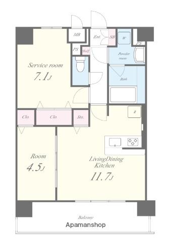セイワパレス新大阪(2LDK/10階)の間取り写真