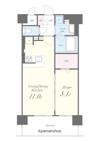 セイワパレス新大阪(1LDK/7階)の間取り写真
