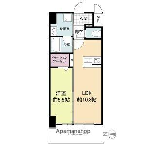 ストーリア茨木(1LDK/9階)の間取り写真