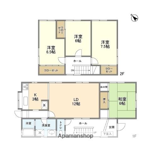 阪急電鉄千里線 北千里駅 徒歩14分 2階建 築37年(4LDK)の間取り写真