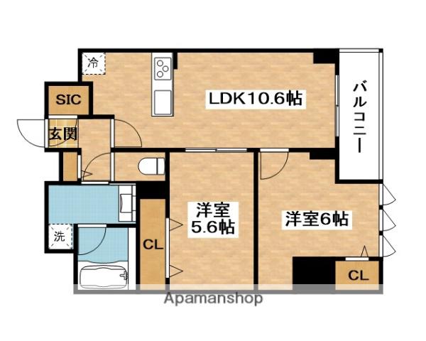 PARC DE VERT ESAKAパルク・ド・ヴェール・江坂(2LDK/2階)の間取り写真