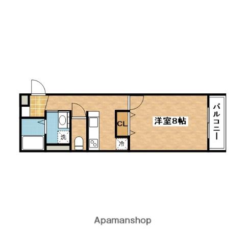 ウィステリアコート正雀(1K/1階)の間取り写真