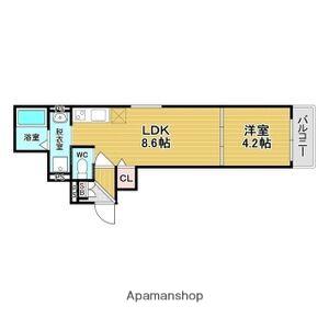 グリッター上新庄(1LDK/3階)の間取り写真