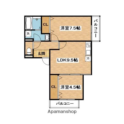 EIJU吹田南正雀(2LDK/3階)の間取り写真