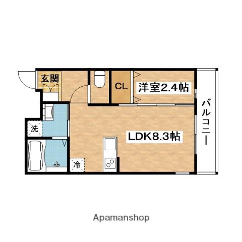 リアコート関大前Ⅱ(1LDK/2階)の間取り写真