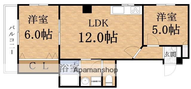 グランベル(2LDK/3階)の間取り写真
