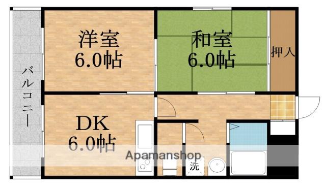 ロイヤルハイム一富士(2DK/3階)の間取り写真