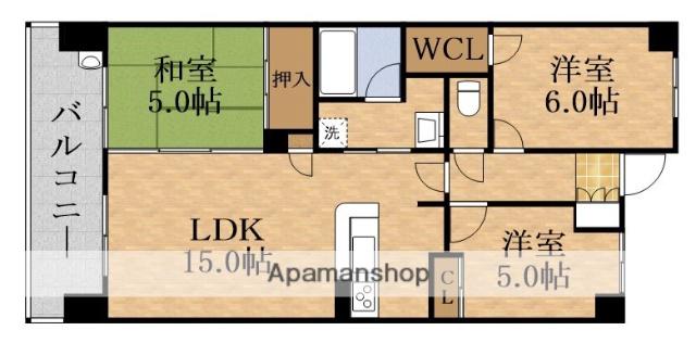 レジディア都島Ⅱ(3LDK/2階)の間取り写真