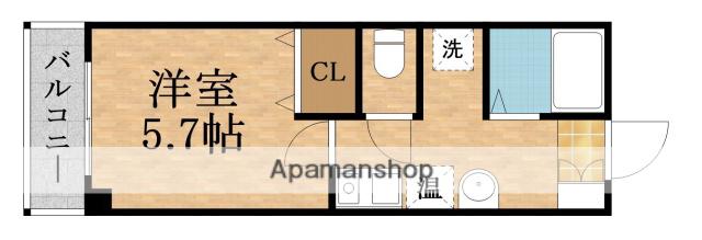 IF城北(1K/3階)の間取り写真